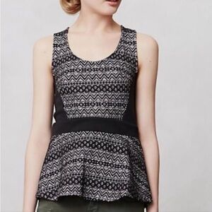 Deletta Black Lace Peplum Top